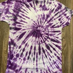 Purple and white tie-dye T-shirt